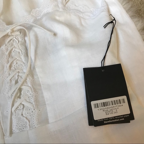 Nwt reformation rose jumpsuit white size 4 XS - Picture 5 of 7
